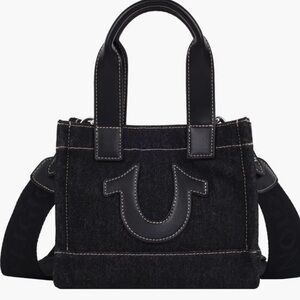 Mini Denim Tote Black Denim Shoulder Bag True religion NWOT